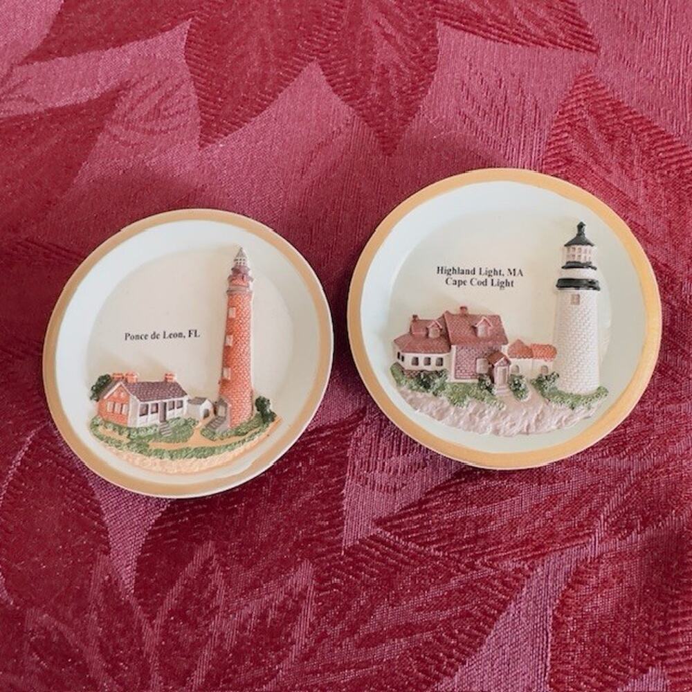 ARJON Magnet Lighthouse set of 2, Ponce de leon FL & Highland Light MA VTG
